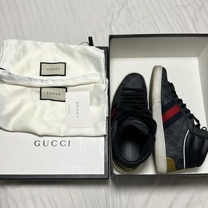 Gucci ace gg high tops mens shoes
